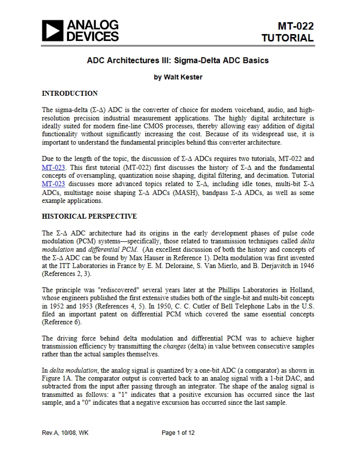 Fundamentals of Sigma Delta ADC