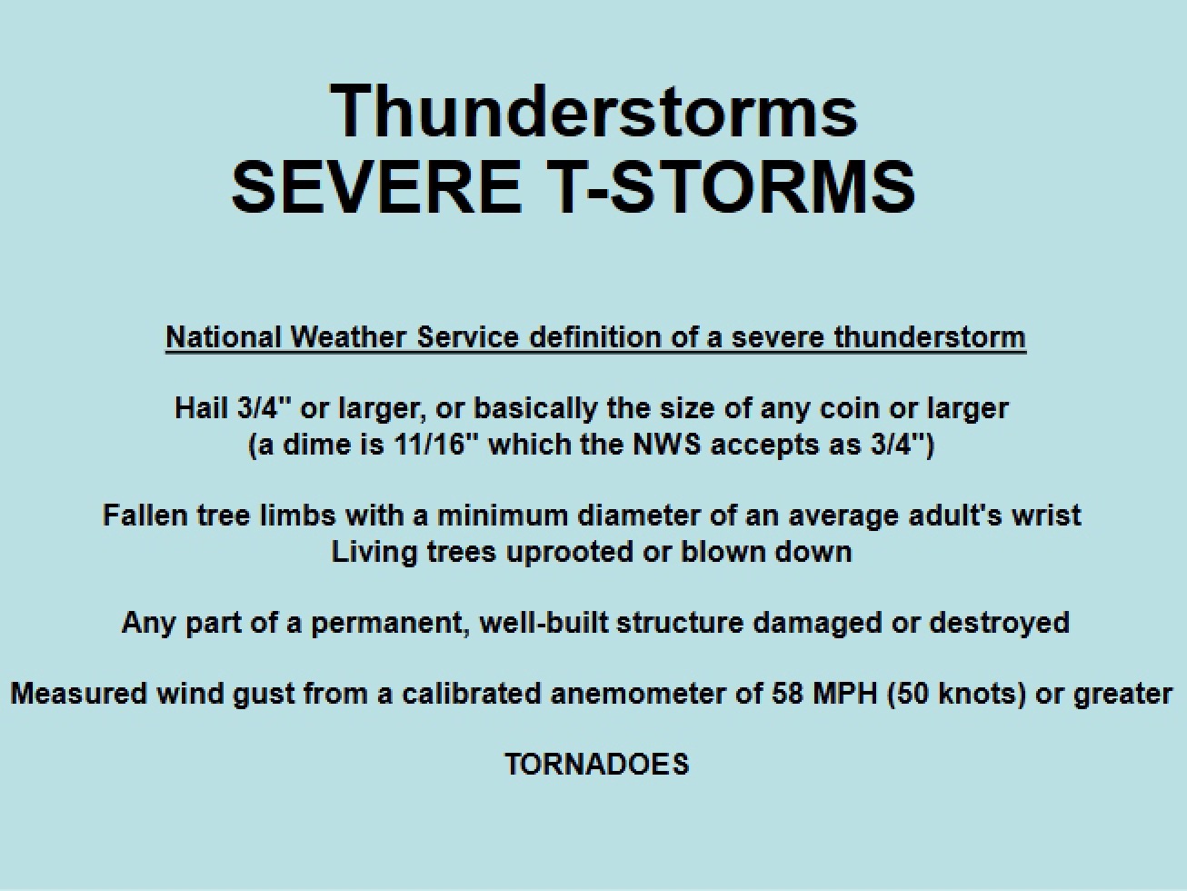 Thunderstorms and Severe Thunderstorms