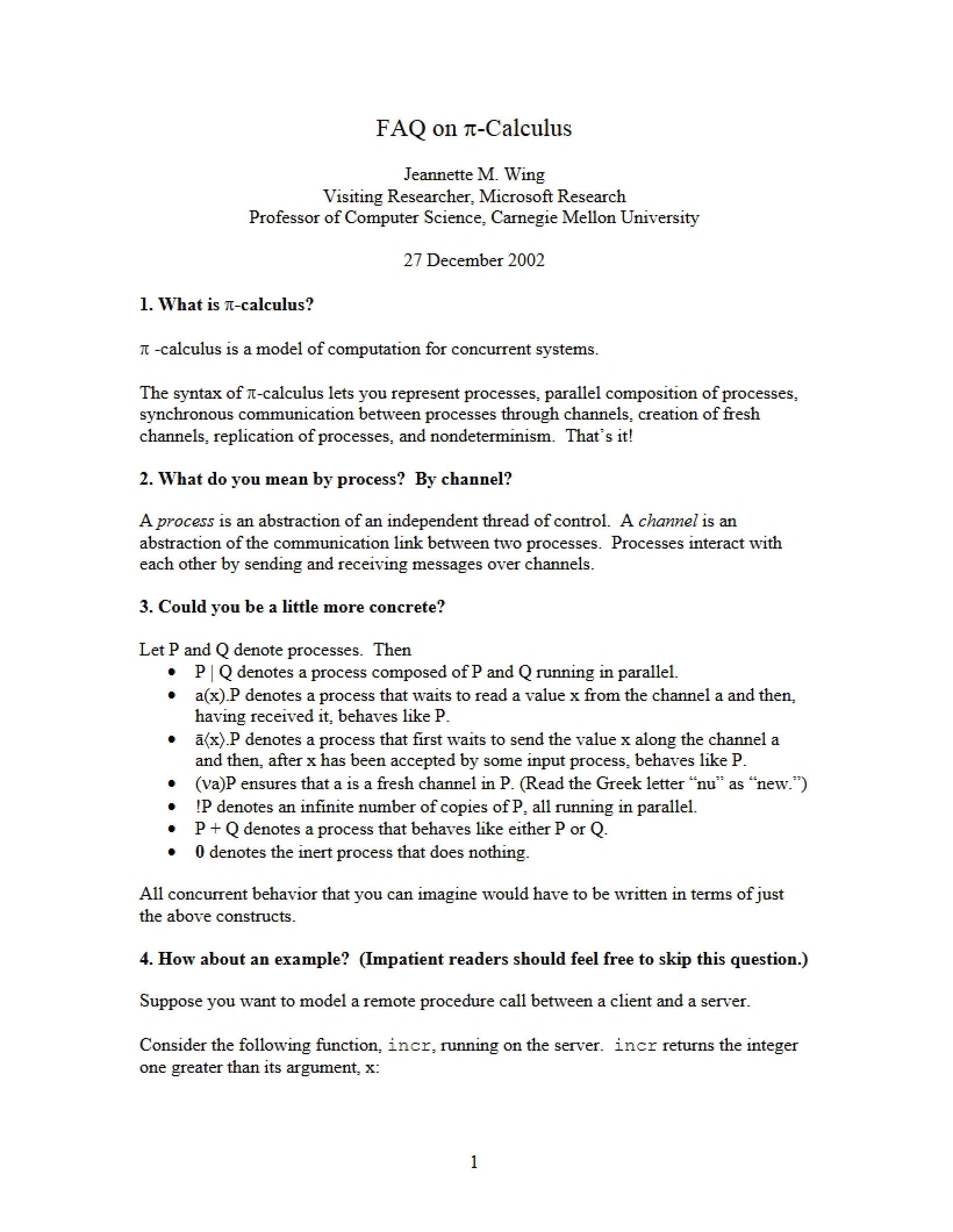 Concurrency Programming Lecture Notes