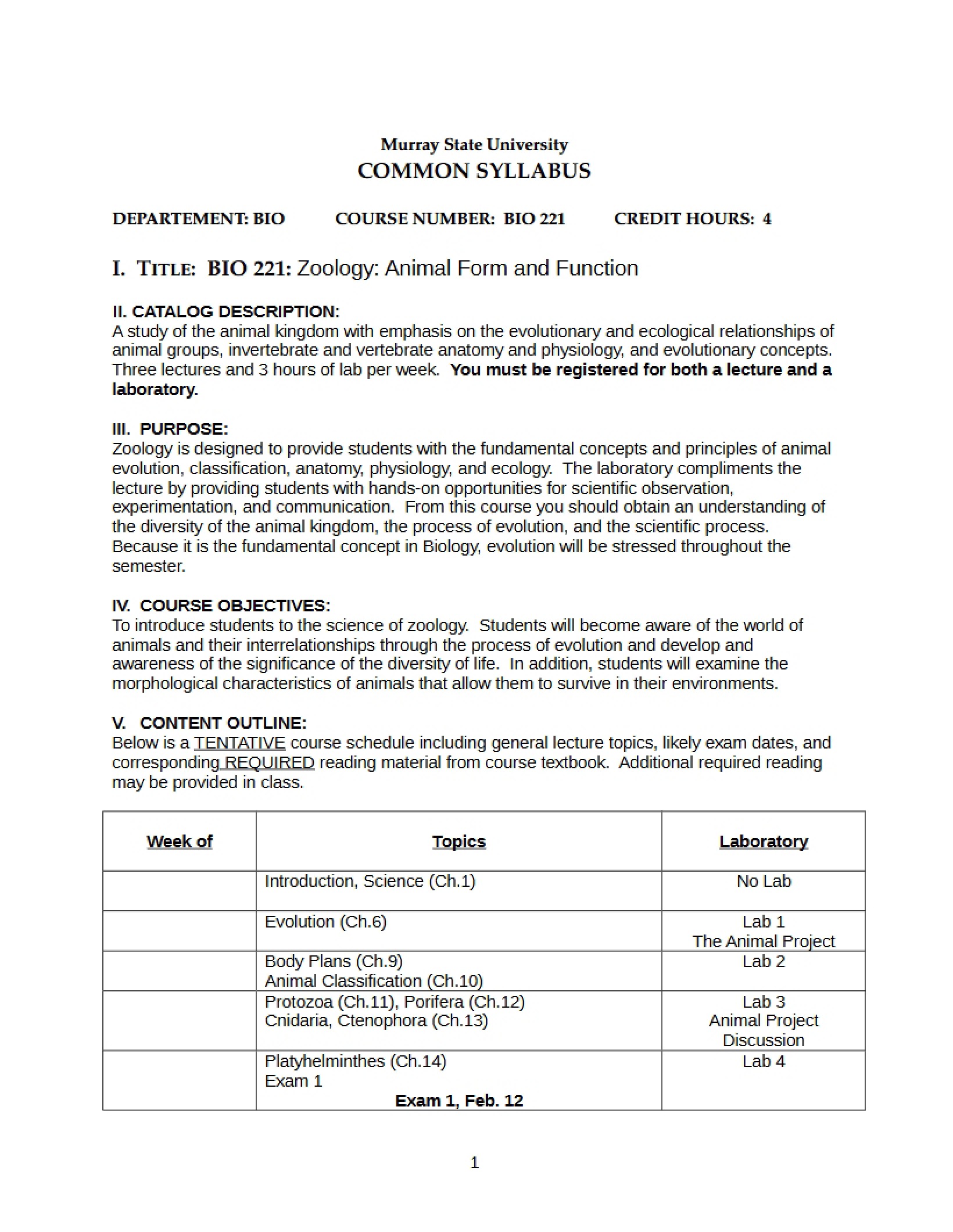 Syllabus - 5 Pages