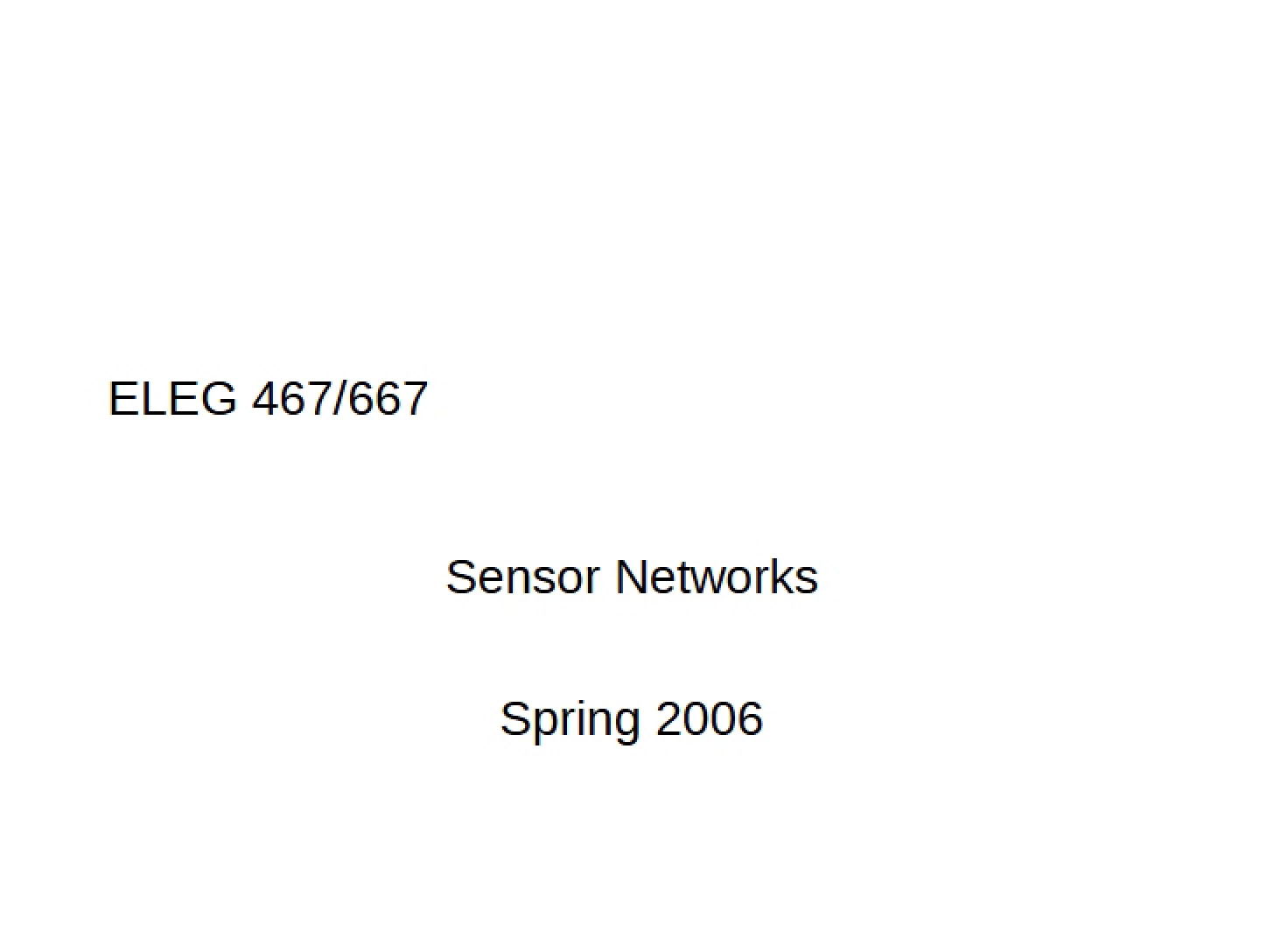 Sensor Network Systems