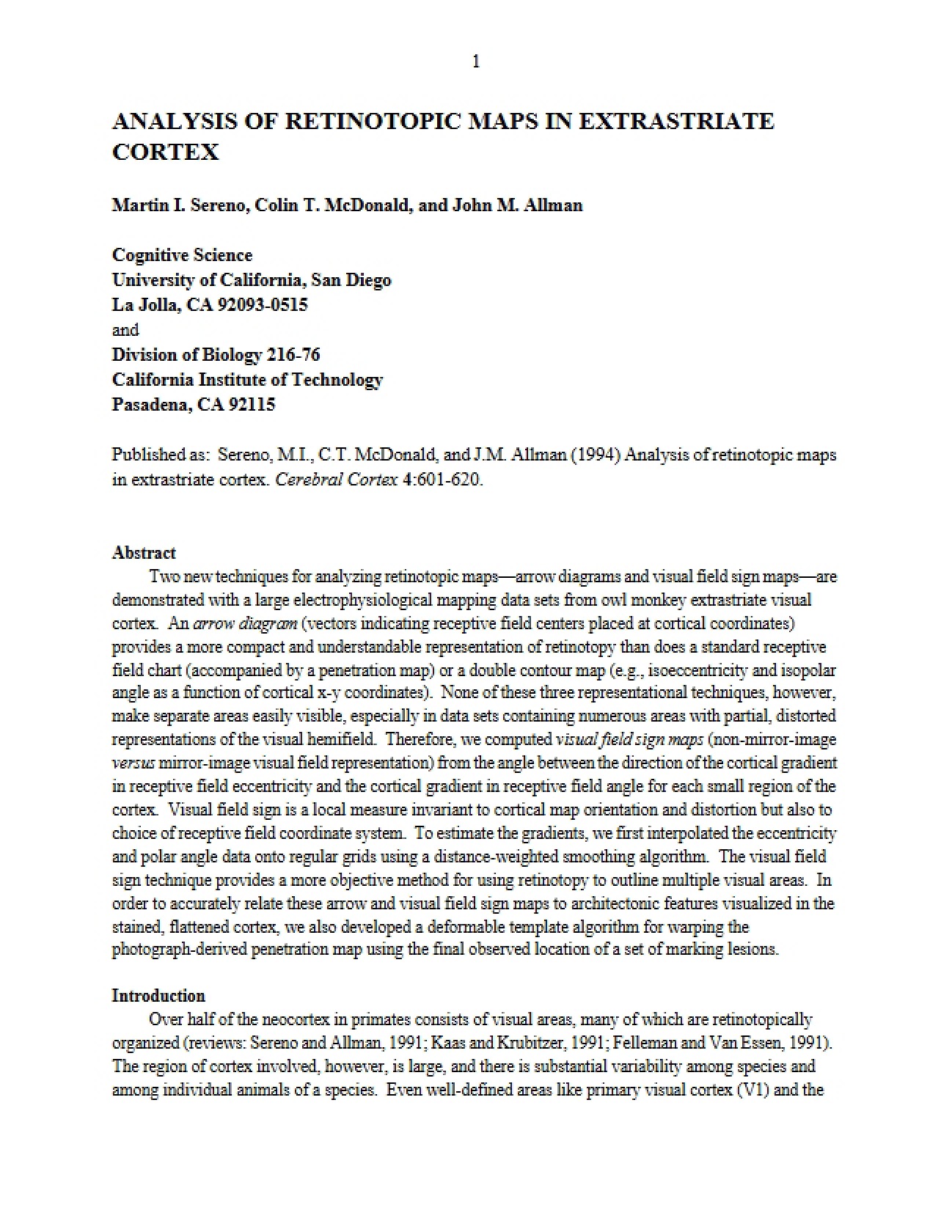 Retinotopic Map Evaluation in the Extrastriate Cortex