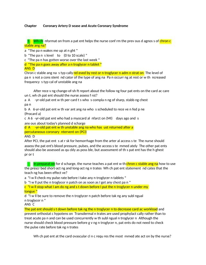 Management of Coronary Artery Disease and Acute Coronary Syndrome