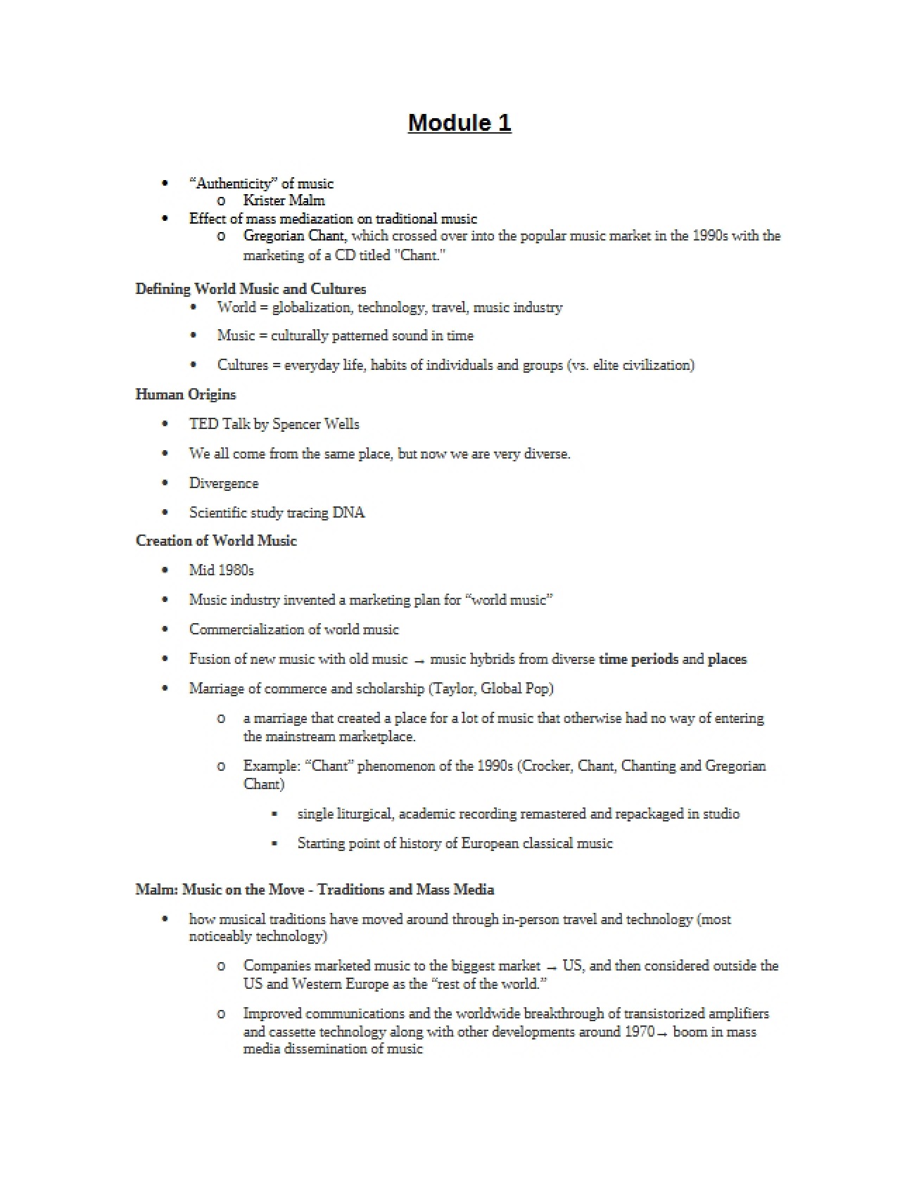 Module One
