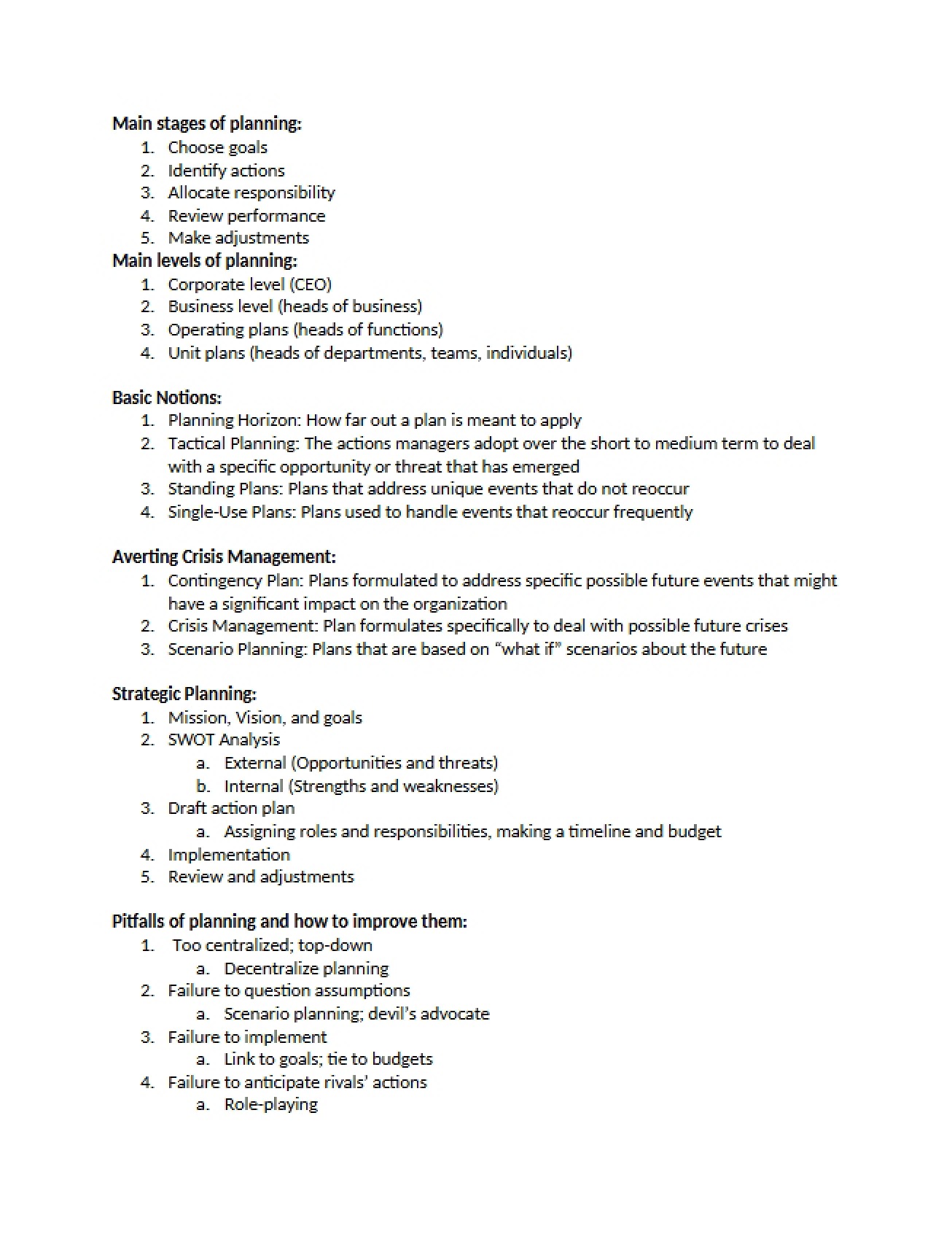 Comprehensive Management Notes