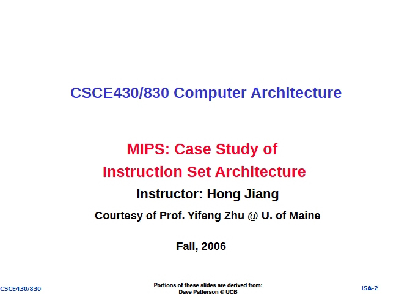Computer Architecture Lecture Notes