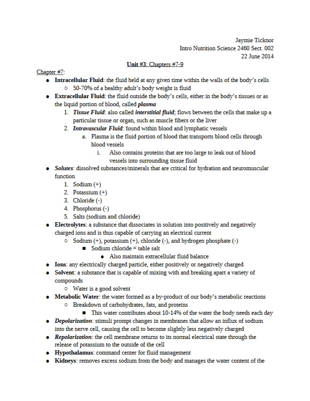 Nutrition Chapter Seven