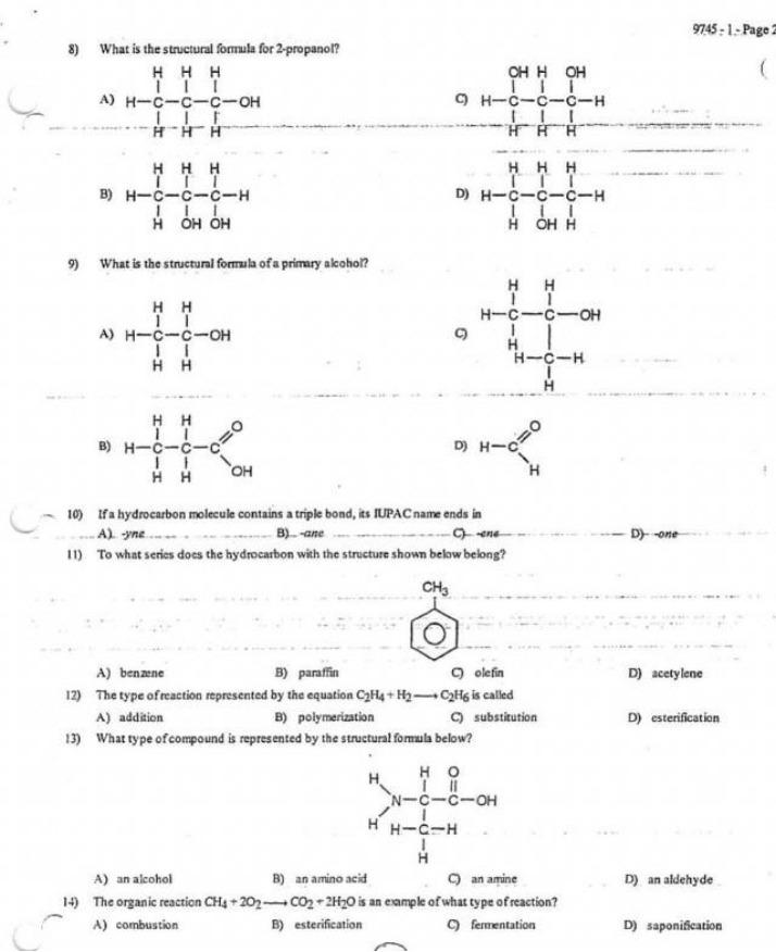 Guide to Structural Formulas for 2-Propanol and Primary Alcohols