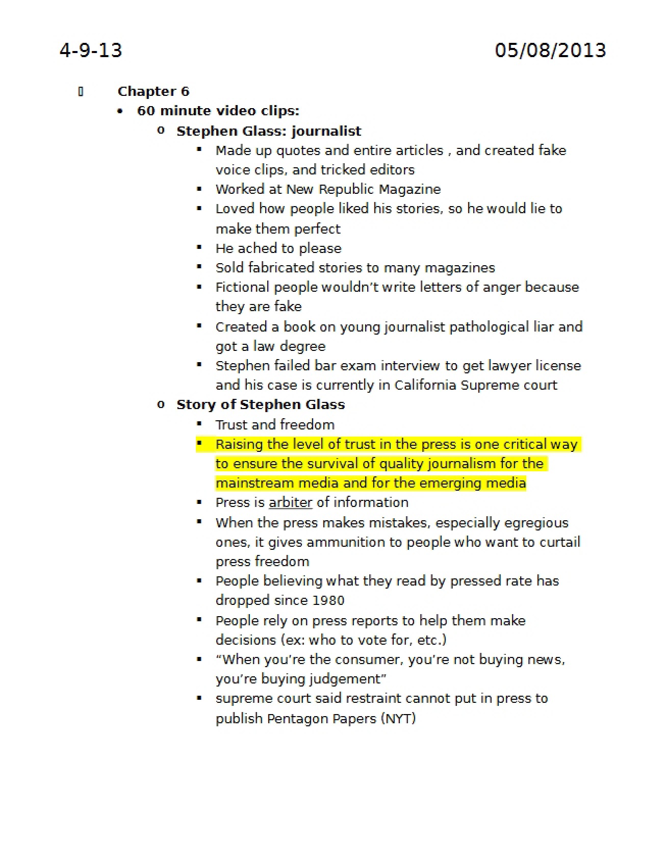 Second Study Guide for Journalism 1100