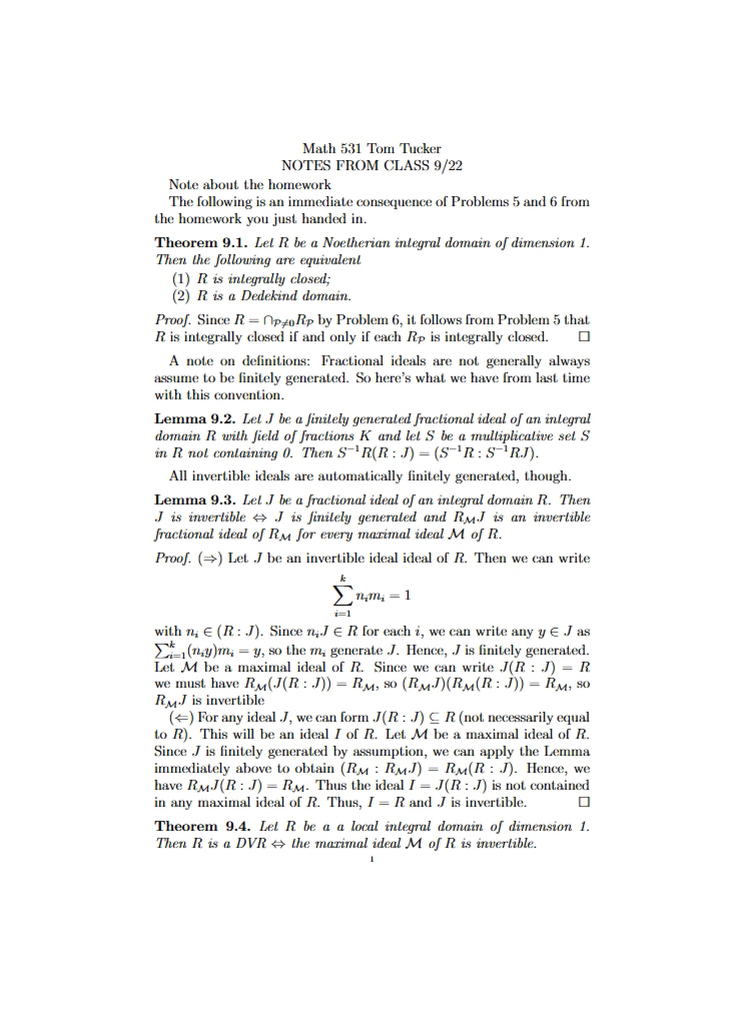 Lecture Notes Sep 22 Class (Math 531)