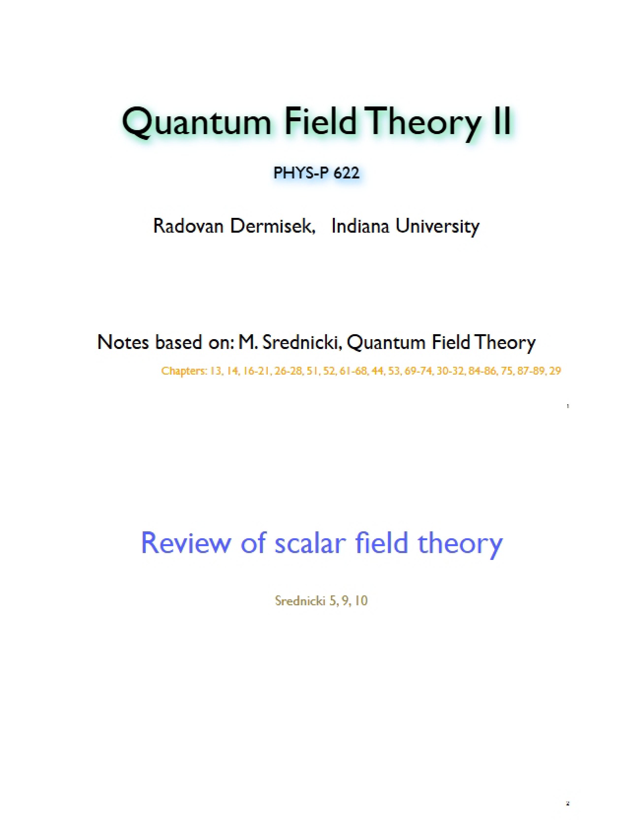 Second Course in Quantum Field Theory