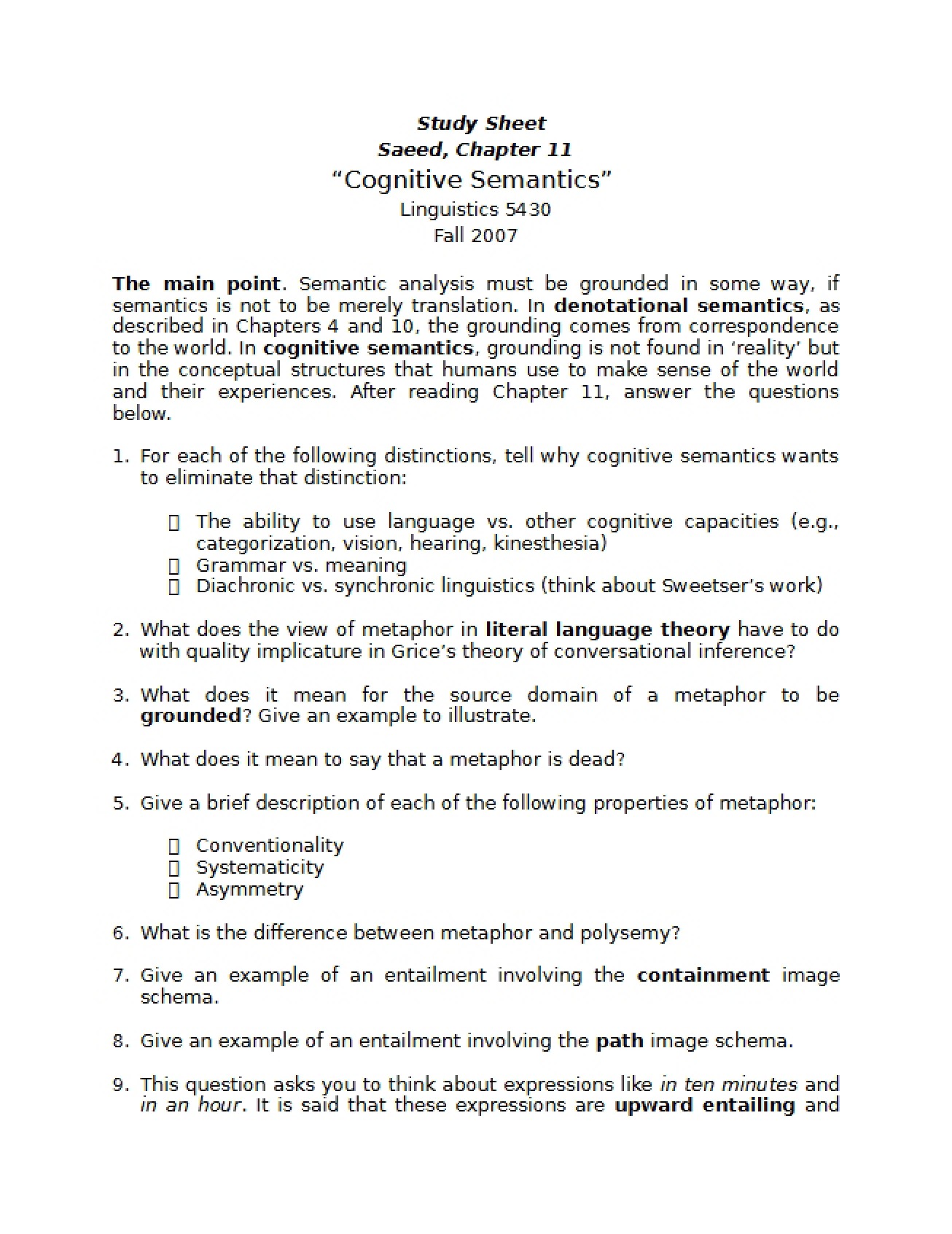 Cognitive Semantics