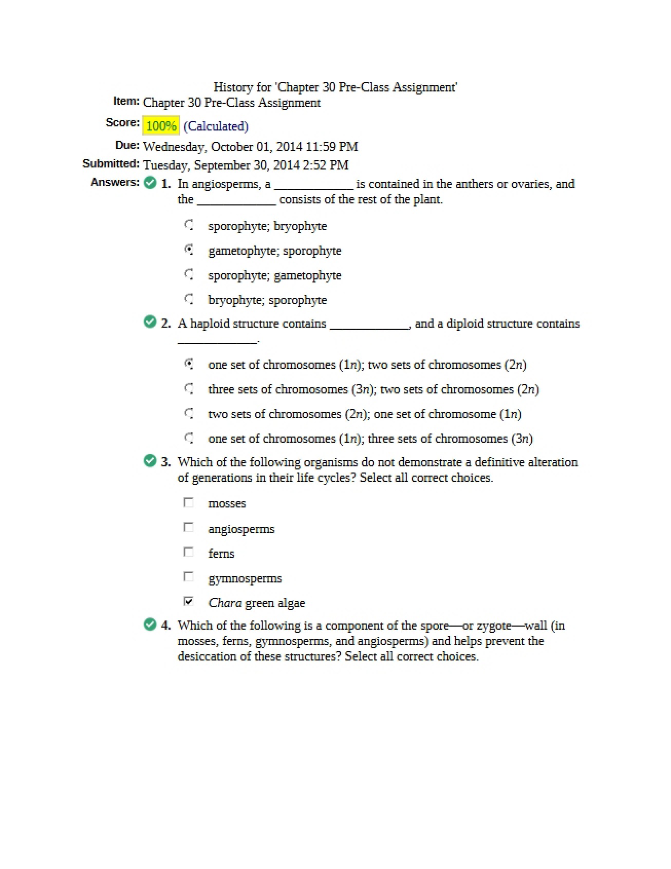 Pre-Class Assignment Chapter 30