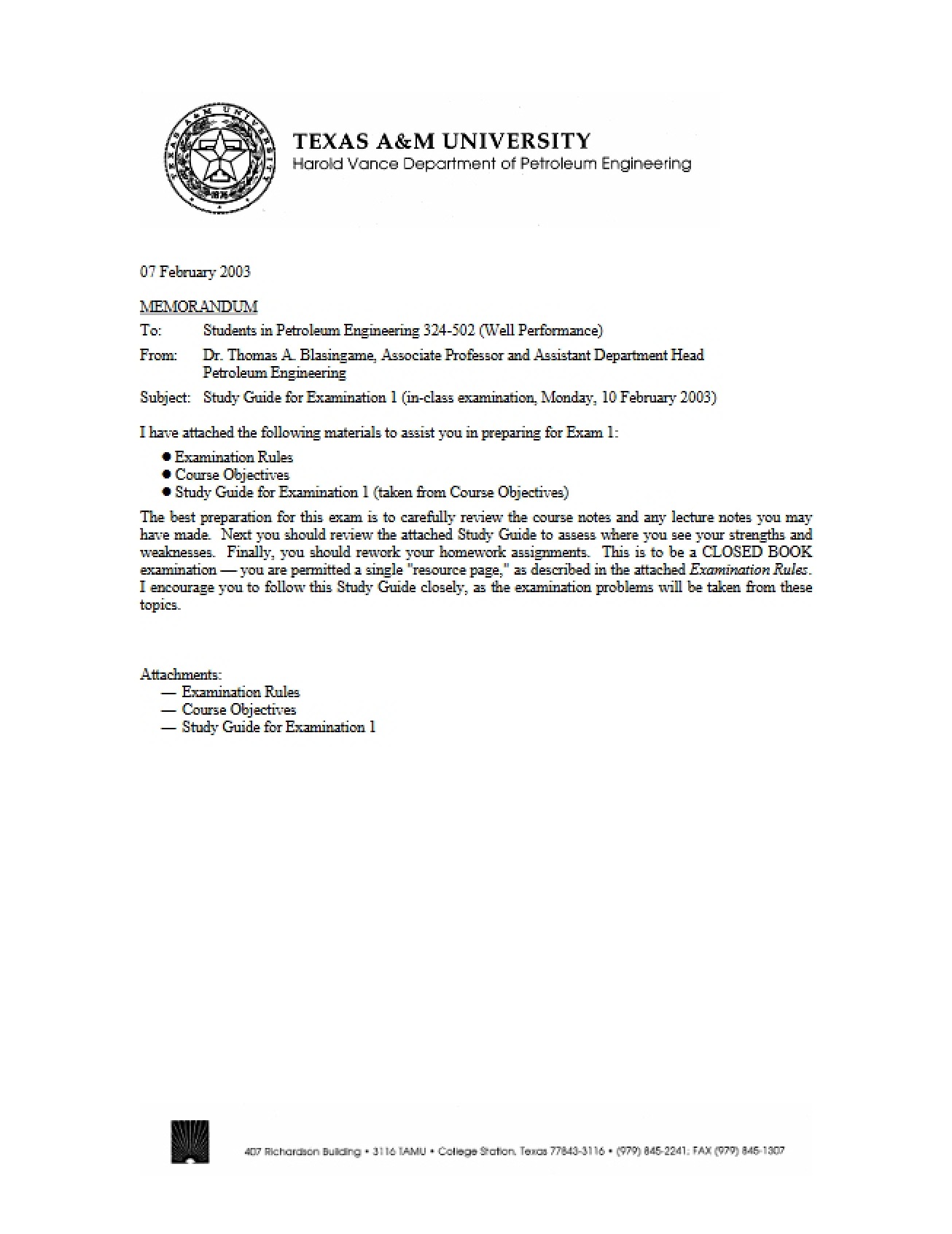 P324 Exam 1 03A Study Guide TAB