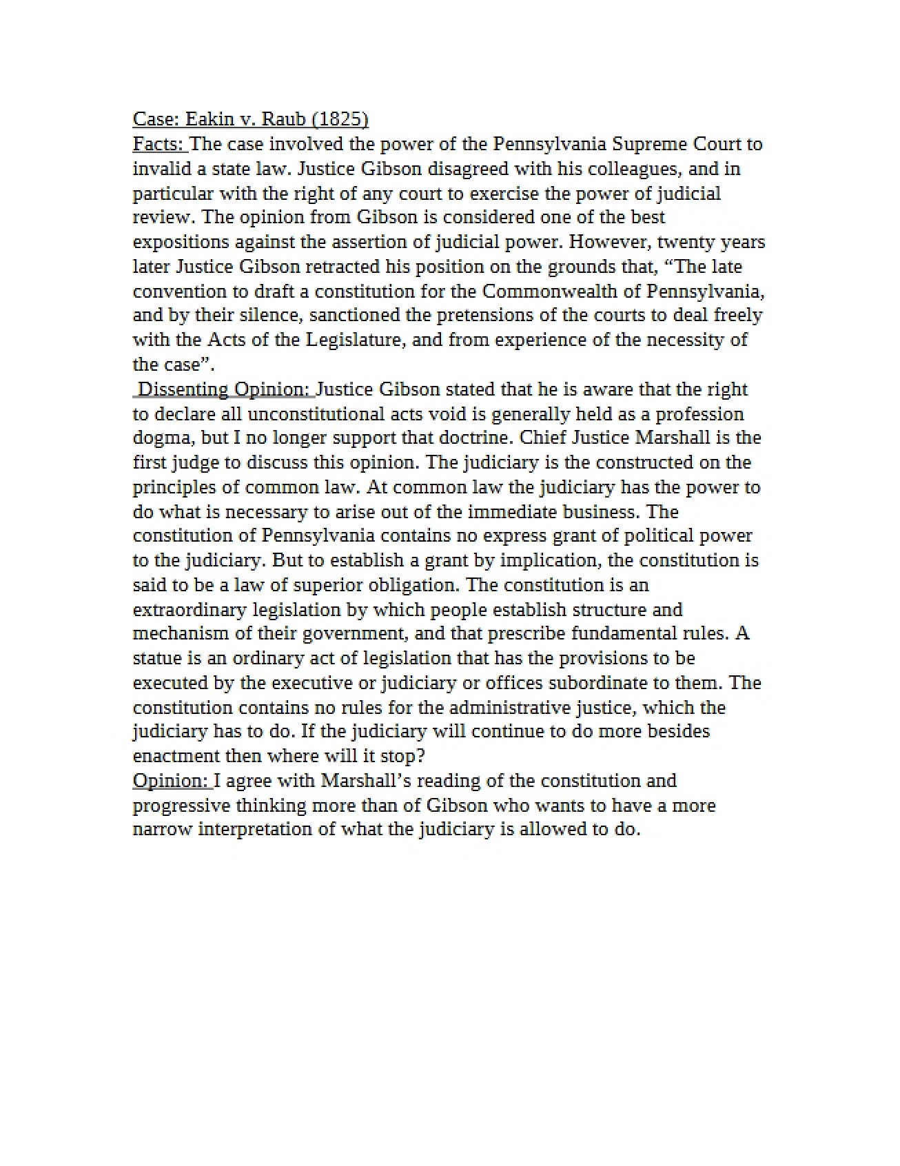 Eakin v. Raub 1825 Case Brief