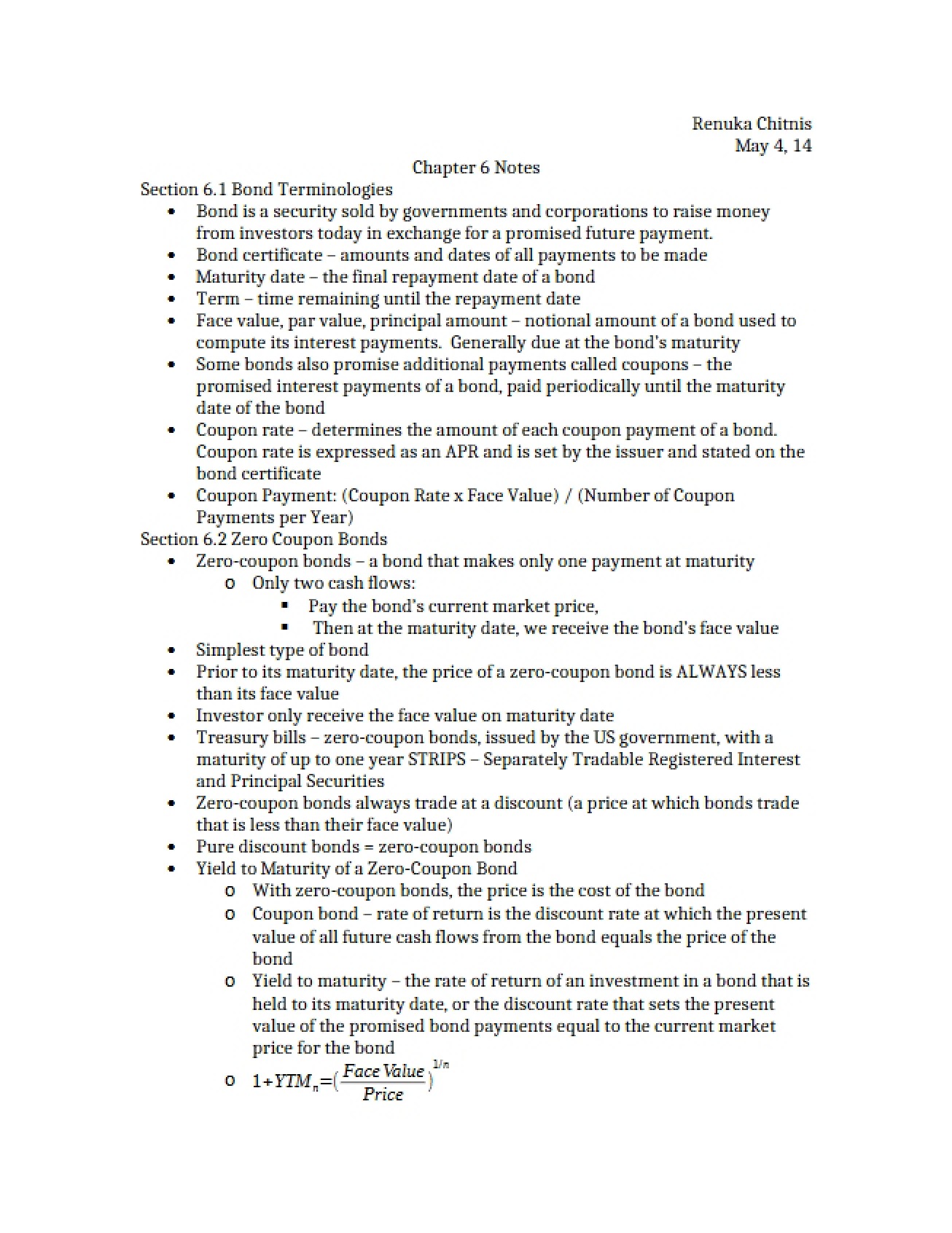 Notes on Chapter Six