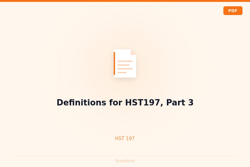 Definitions for HST197, Part 3