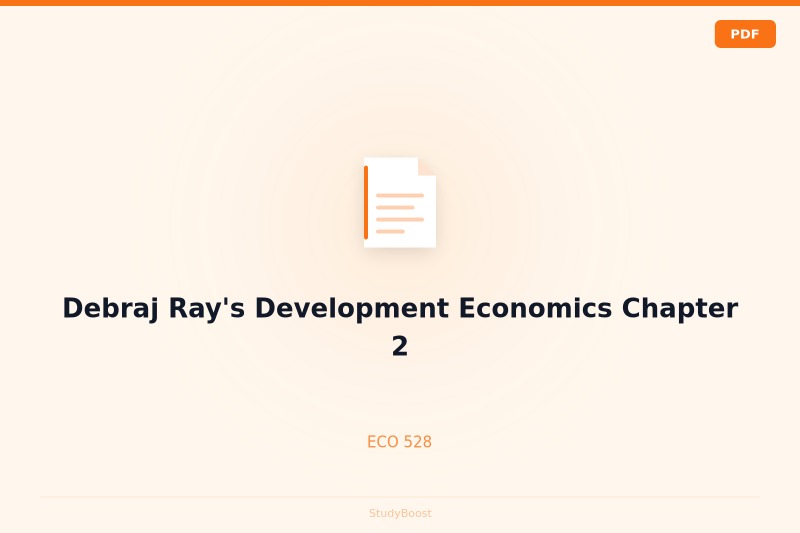 Debraj Ray's Development Economics Chapter 2