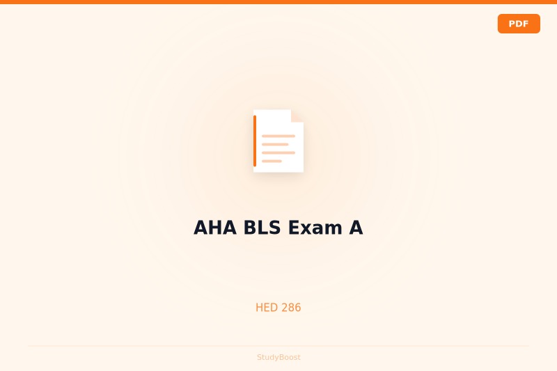 AHA BLS Exam A