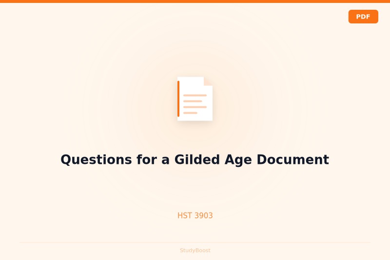 Questions for a Gilded Age Document