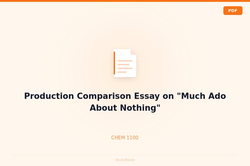 Production Comparison Essay on "Much Ado About Nothing"