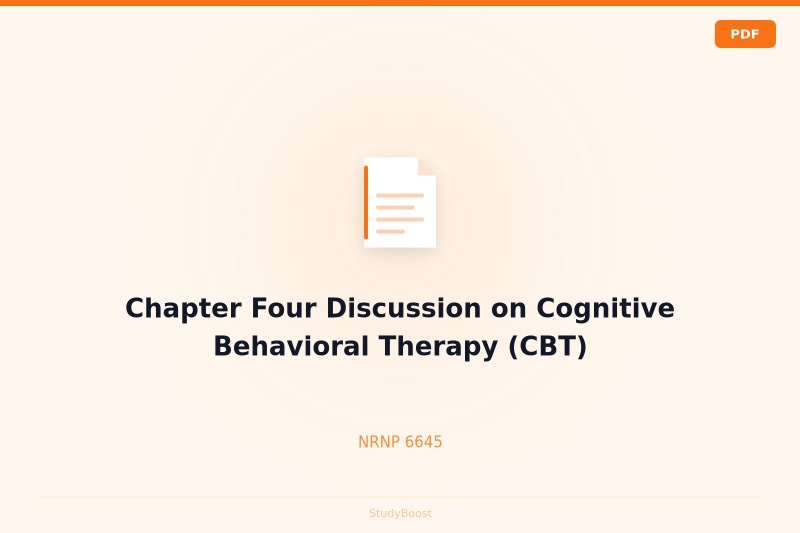 Chapter Four Discussion on Cognitive Behavioral Therapy (CBT)