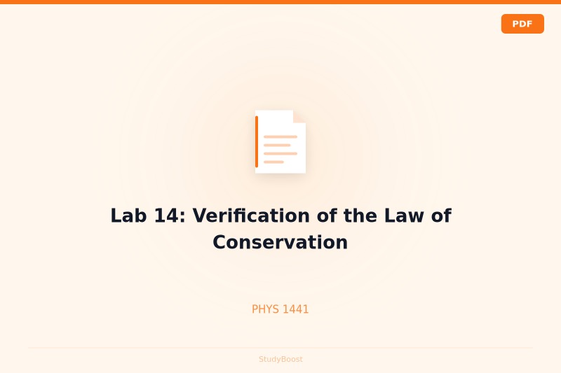 Lab 14: Verification of the Law of Conservation
