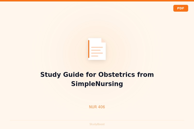 Study Guide for Obstetrics from SimpleNursing