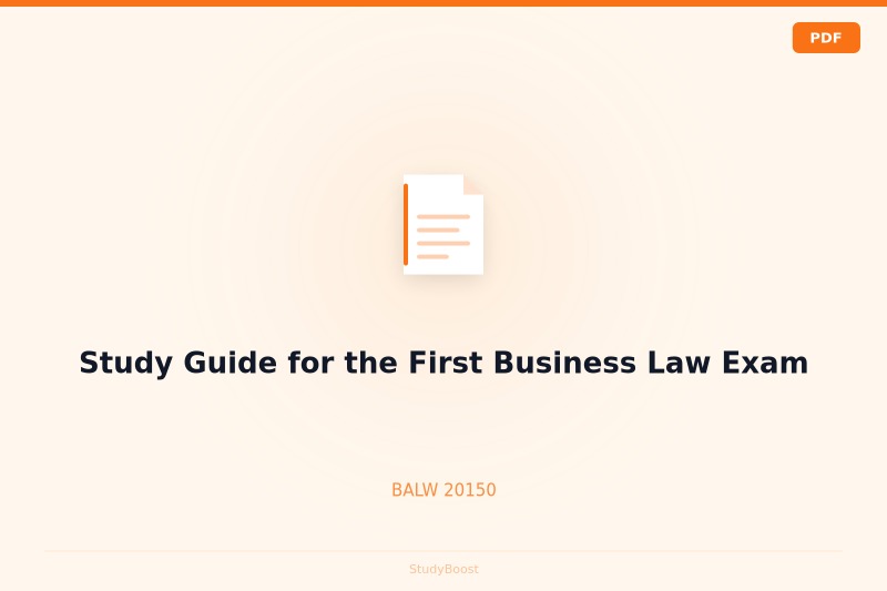 Study Guide for the First Business Law Exam
