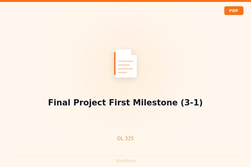 Final Project First Milestone (3-1)
