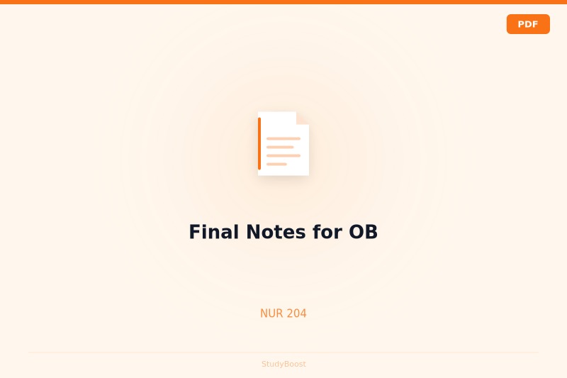 Final Notes for OB