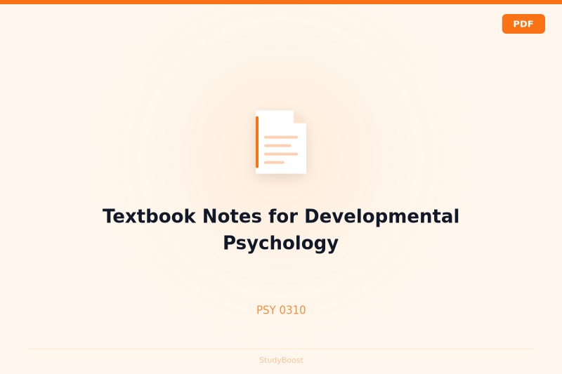 Textbook Notes for Developmental Psychology