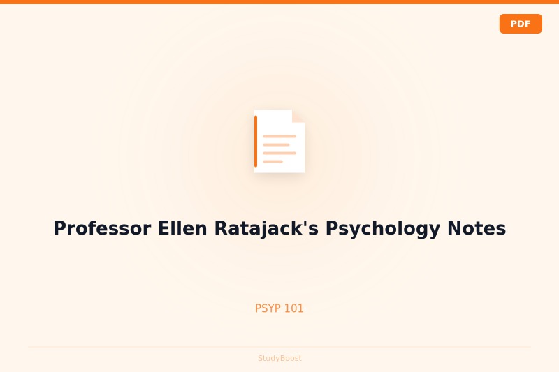 Professor Ellen Ratajack's Psychology Notes
