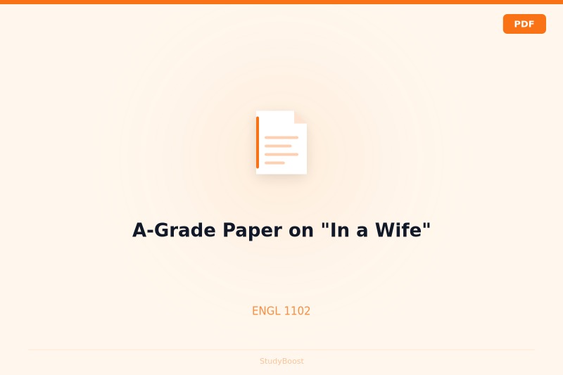 A-Grade Paper on "In a Wife"