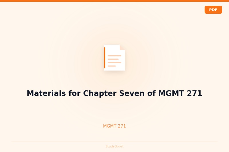 Materials for Chapter Seven of MGMT 271