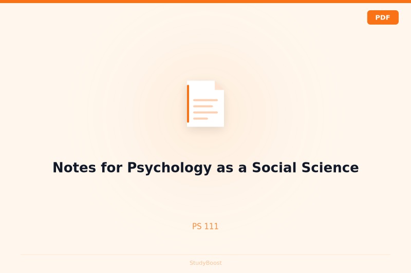 Notes for Psychology as a Social Science