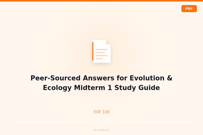 Peer-Sourced Answers for Evolution & Ecology Midterm 1 Study Guide