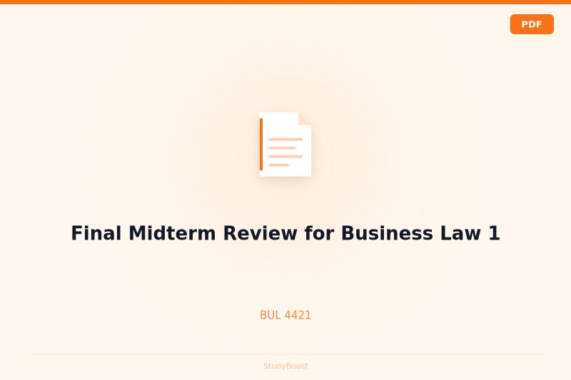 Final Midterm Review for Business Law 1