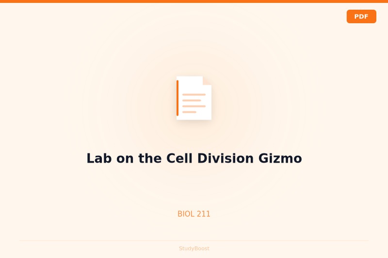 Lab on the Cell Division Gizmo