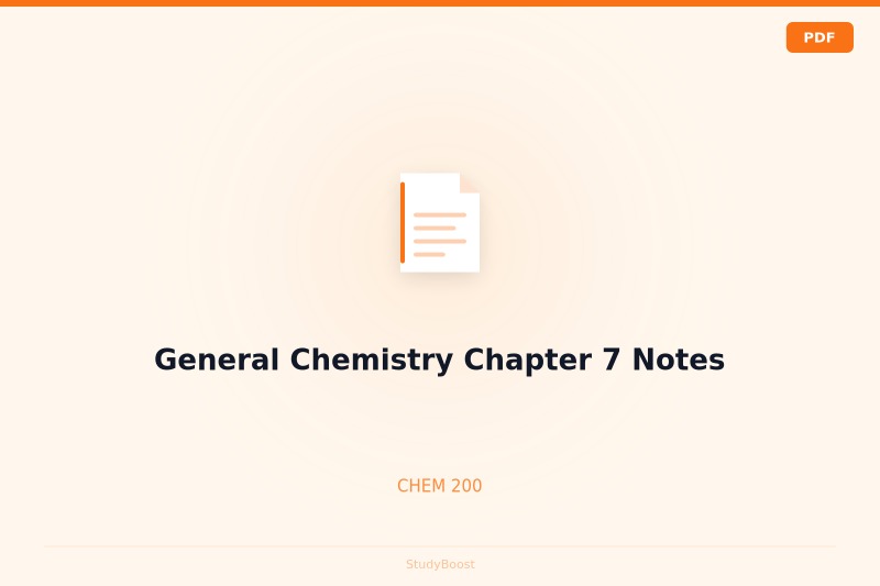 General Chemistry Chapter 7 Notes