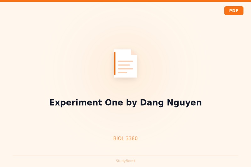 Experiment One by Dang Nguyen