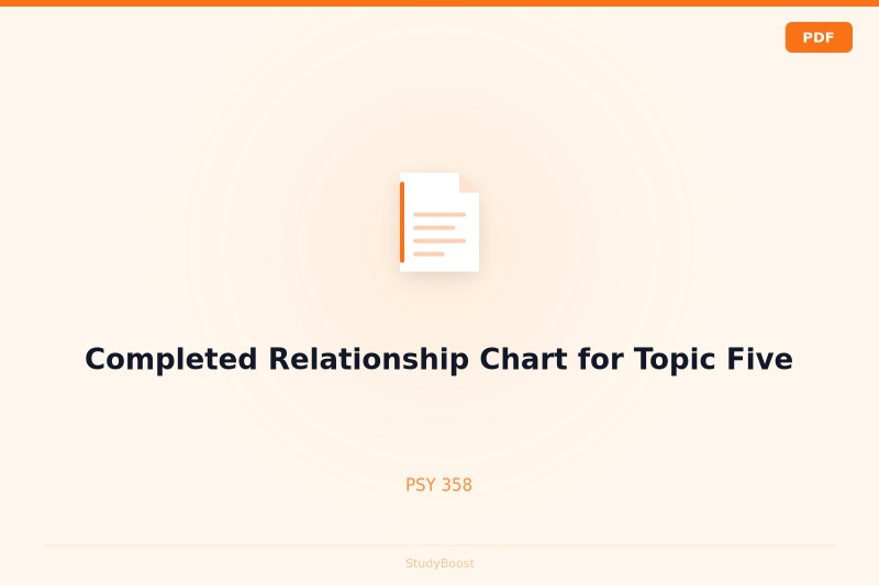 Completed Relationship Chart for Topic Five