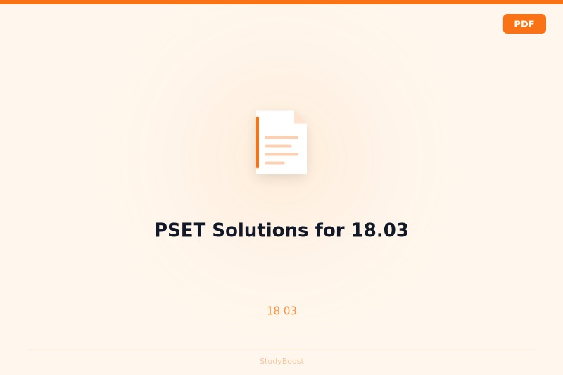 PSET Solutions for 18.03
