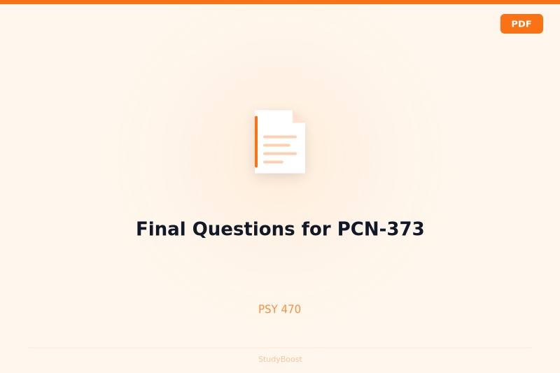 Final Questions for PCN-373