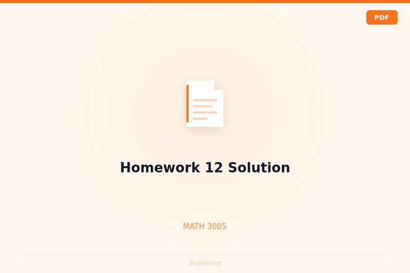 Homework 12 Solution