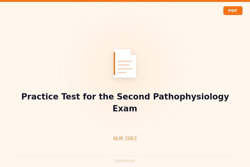 Practice Test for the Second Pathophysiology Exam