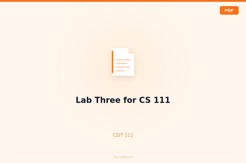 Lab Three for CS 111