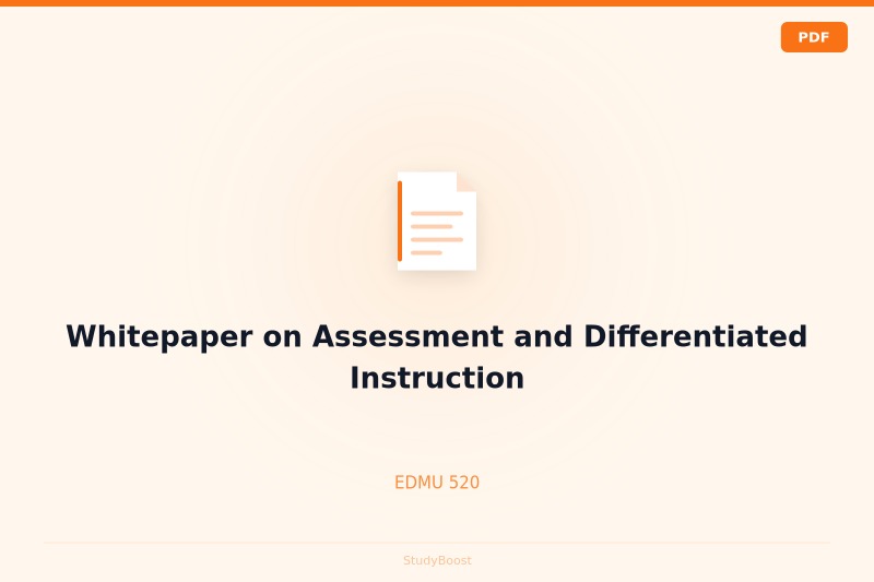 Whitepaper on Assessment and Differentiated Instruction