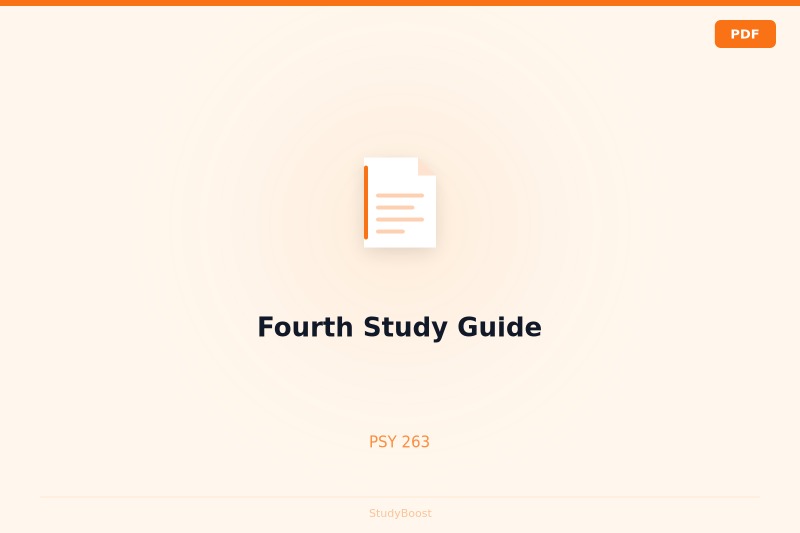 Fourth Study Guide