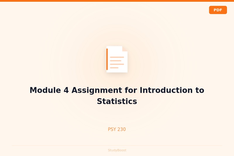 Module 4 Assignment for Introduction to Statistics